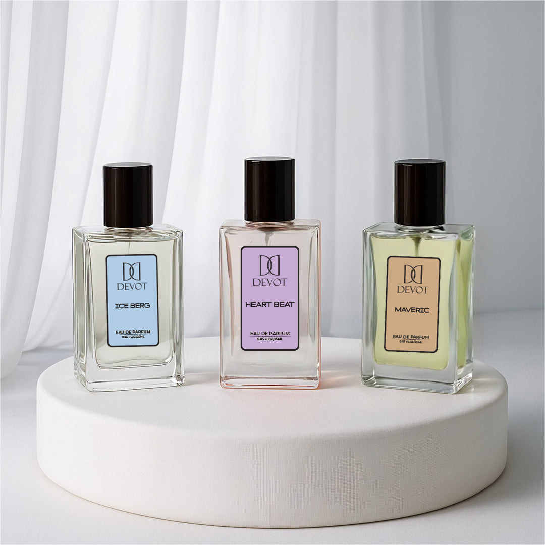 MAVERIC, ICEBERG  & HEARTBEAT MINIATURE SET – LONG LASTING PERFUMES